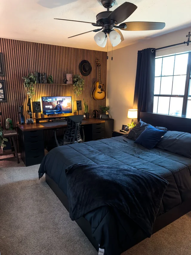 warm lighting bedroom