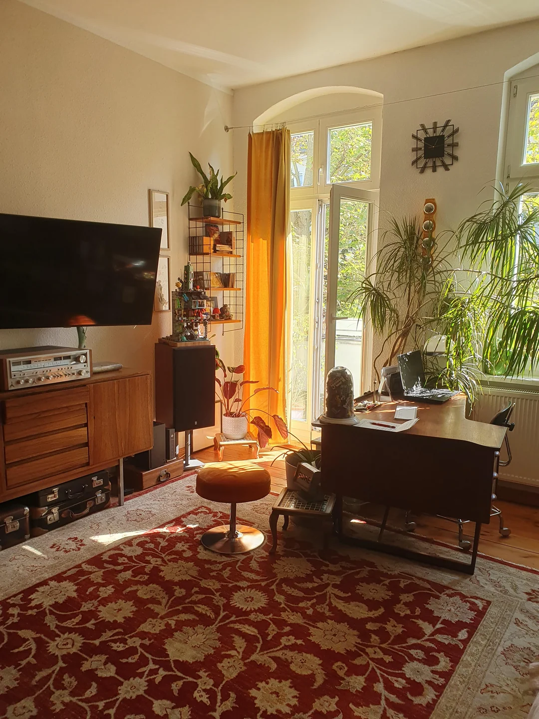 persian rug academia bedroom