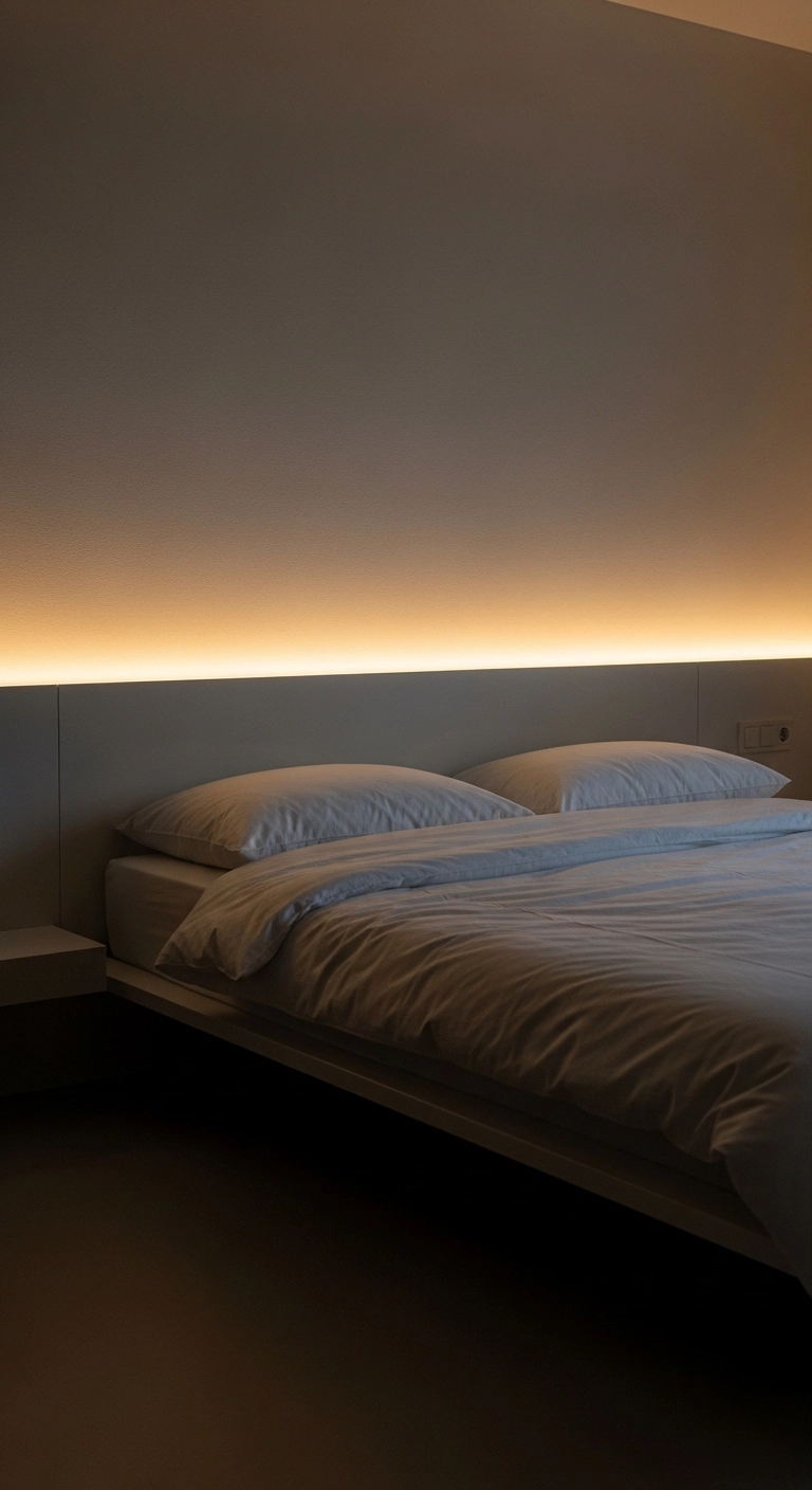 bedroom lighting ideas with warm white bedside lamps in a cozy modern bedroom